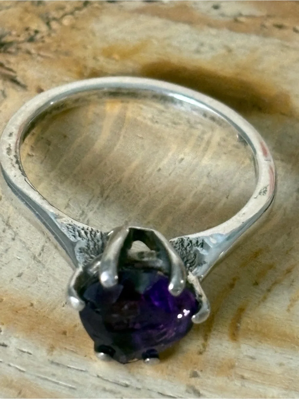Sterling Silver Heart Amethyst Ring